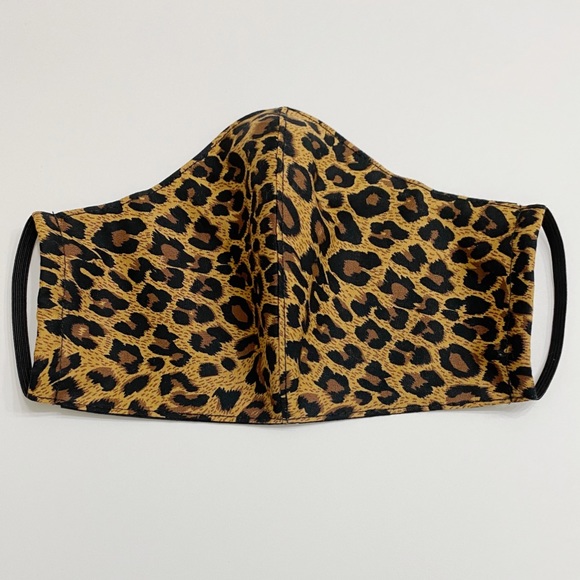 CHEETAH / LEOPARD Print Face Mask w/ BLACK Lining - Picture 1 of 5